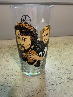 1990 McDonalds PITTSBURGH STEELERS Hall of Fame Glass Ham, Layne, Blount NFL